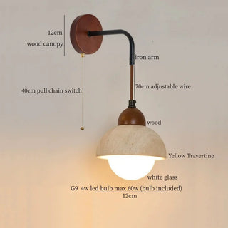 Celako™ Velaterra Wall Light | Yellow Travertine Living Room Lighting