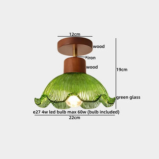Celako™ Ambria Ceiling Light | Amber Glass Vintage American