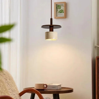 Celako™ Aurelite Pendant Light | Yellow Travertine Mid Century Modern Bedroom Lighting
