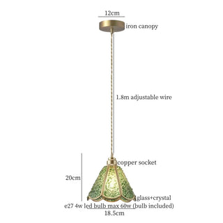 Celako™ Clarion Pendant Light | Glass And Crystal Kitchen Island Lighting