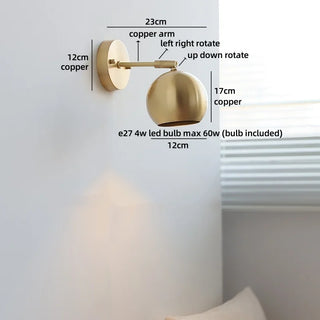 Celako™ Brasson Wall Light | Copper Bedroom Lighting