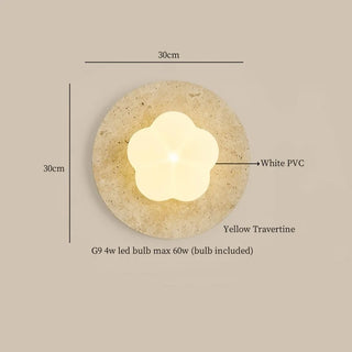 Celako™ Caldora Wall Light | Yellow Travertine Bedroom Lighting