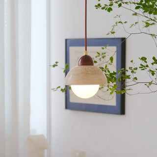 Celako™ Ishiato Pendant Light | Yellow Travertine Bedroom Lighting