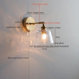 Celako™ Copelio Wall Light | Copper Glass Living Room Lighting
