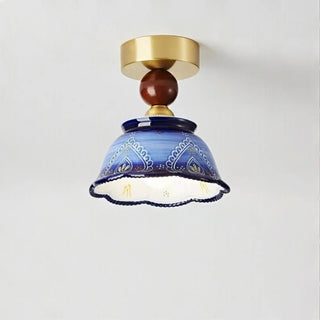 Celako™ Zaffre Ceiling Light | Blue Ceramic Dining Room Lighting