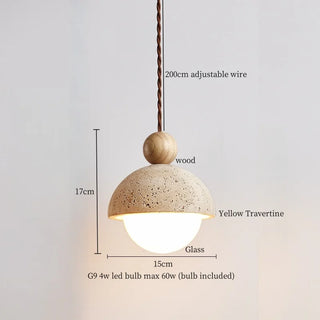 Celako™ Aurtera Pendant Light | Yellow Travertine Kitchen Island Lighting