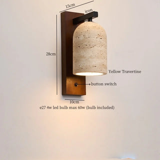 Celako™ Travetta Wall Light | Yellow Travertine Bedroom Lighting