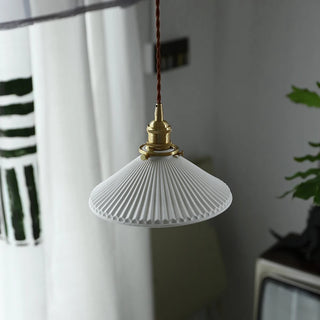 Celako™ Lunori Pendant Light | White Ceramic Dining Room Lighting