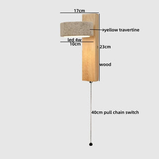 Celako™ Lithori Wall Light | Yellow Travertine Living Room Lighting
