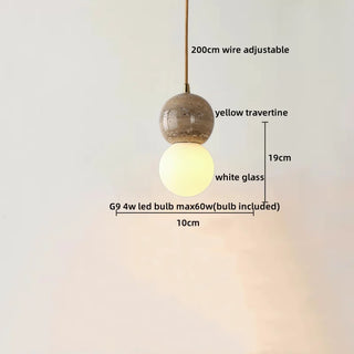 Celako™ Tiverti Pendant Light | Yellow Travertine Bedroom Lighting