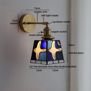 Celako™ Aurina Wall Light | Stained Glass Bedside Lighting