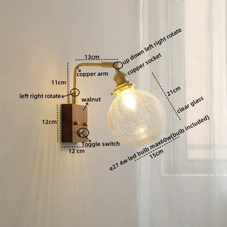 Celako™ Cuvira Wall Light | Glass Copper Bedroom Lighting