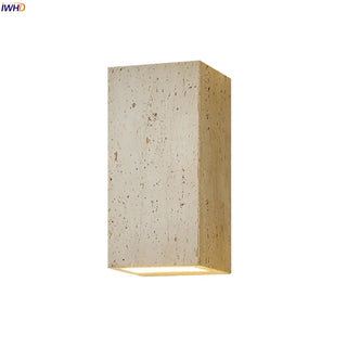 Celako™ Tufaura Wall Light | Yellow Travertine Bedroom Lighting