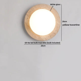 Celako™ Orolith Wall Light | Travertine Bedside Lighting
