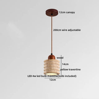 Celako™ Tavora Pendant Light | Travertine Dining Room Lighting