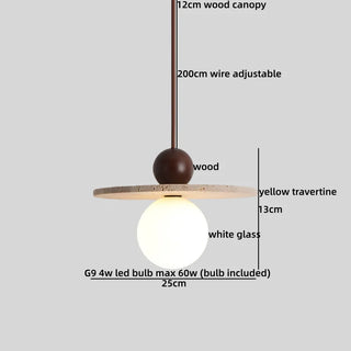 Celako™ Travario Pendant Light | Yellow Travertine Kitchen Island Lighting