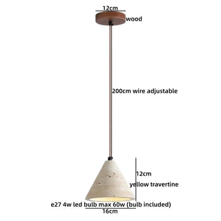 Celako™ Tavari Pendant Light | Yellow Travertine Dining Room Lighting