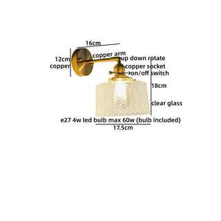 Celako™ Ambrosa Wall Light | Amber Glass Copper Dining Room Lighting