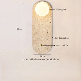 Celako™ Solterra Wall Light | Yellow Travertine Living Room Lighting