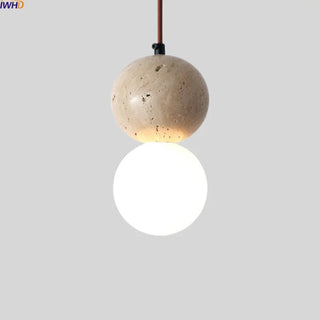 Celako™ Terralux Pendant Light | Yellow Travertine Wabi Sabi Bedroom Lighting