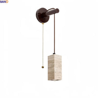 Celako™ Altrava Wall Light | Yellow Travertine Bedroom Lighting