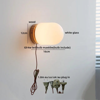 Celako™ Opalina Wall Light | Glass Bedroom Lighting