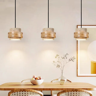 Celako™ Calistra Pendant Light | Yellow Travertine Bedroom Lighting