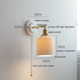 Celako™ Arcilo Wall Light | Ceramic Copper Bedroom Lighting