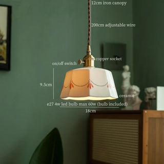 Celako™ Porzena Pendant Light | White Ceramic Kitchen Island Lighting