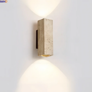 Celako™ Ishido Wall Light | Yellow Travertine Living Room Lighting