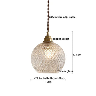 Celako™ Cuprisa Pendant Light | Glass Bedroom Lighting
