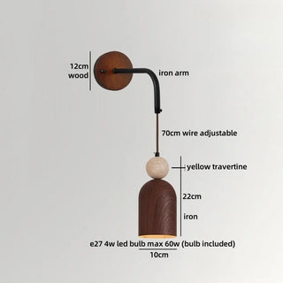 Celako™ Lythra Wall Light | Travertine Bedroom Lighting