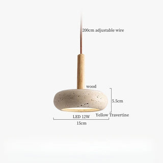 Celako™ Tivelle Pendant Light | Yellow Travertine Bedroom Lighting