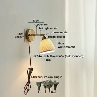 Celako™ Ceralo Wall Light | Ceramic Bedroom Lighting