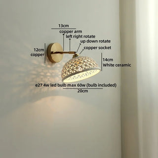 Celako™ Ceralo Wall Light | Ceramic Bedroom Lighting