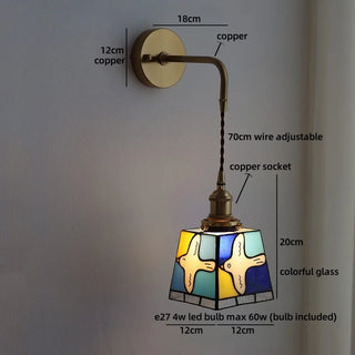 Celako™ Aurina Wall Light | Stained Glass Bedside Lighting