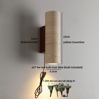 Celako™ Tivara Wall Light | Travertine Bedside Lighting