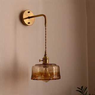 Celako™ Ambora Wall Light | Amber Glass Bedroom Lighting