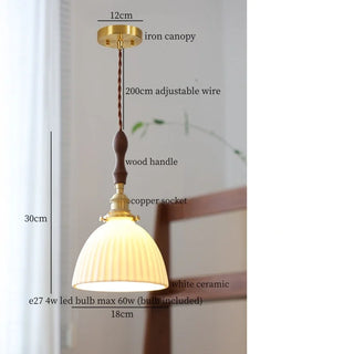 Celako™ Albarelo Pendant Light | White Ceramic Bedroom Lighting