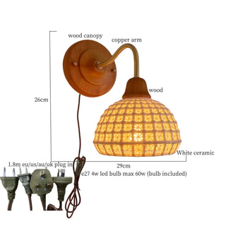 Celako™ Cerelia Wall Light | Ceramic Bedroom Lighting