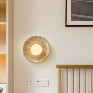 Celako™ Travora Wall Light | Travertine Bedside Lighting