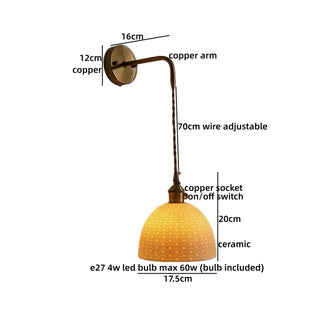 Celako™ Argile Wall Light | Ceramic Vintage Bedroom Lighting