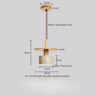 Celako™ Fulvian Pendant Light | Yellow Travertine Kitchen Island Lighting