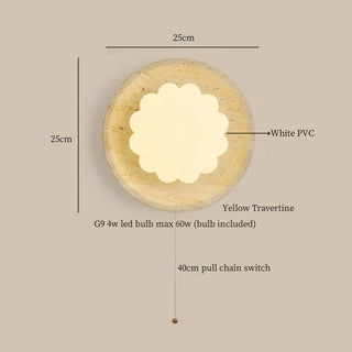 Celako™ Caldora Wall Light | Yellow Travertine Bedroom Lighting