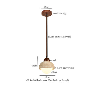 Celako™ Lapistra Pendant Light | Black Travertine Dining Room Lighting