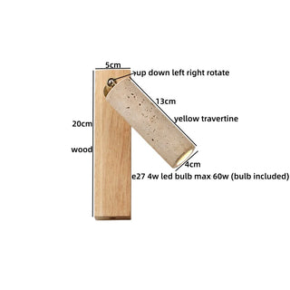 Celako™ Terrava Wall Light | Yellow Travertine Bedroom Lighting