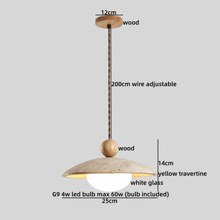 Celako™ Travario Pendant Light | Yellow Travertine Kitchen Island Lighting