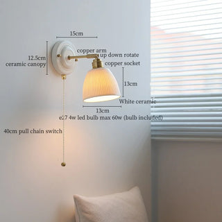 Celako™ Flutio Wall Light | Ceramic Bedroom Lighting
