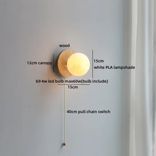 Celako™ Vitria Wall Light | Walnut Wood Bedroom Lighting