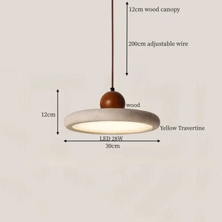 Celako™ Auresco Pendant Light | Yellow Travertine Mid Century Modern
